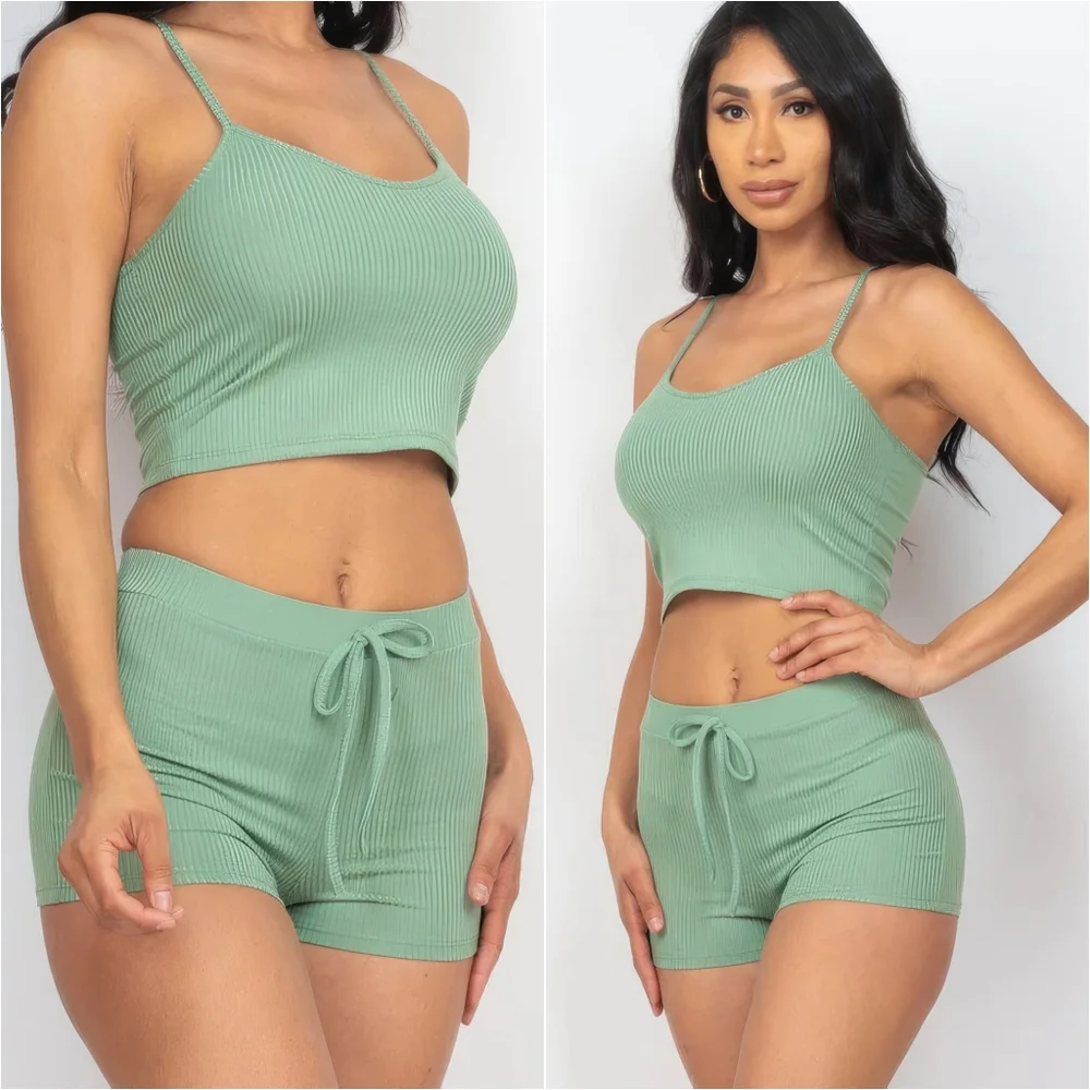 Everyday Ease Ribbed Set - Sage - Picture 3 of 11